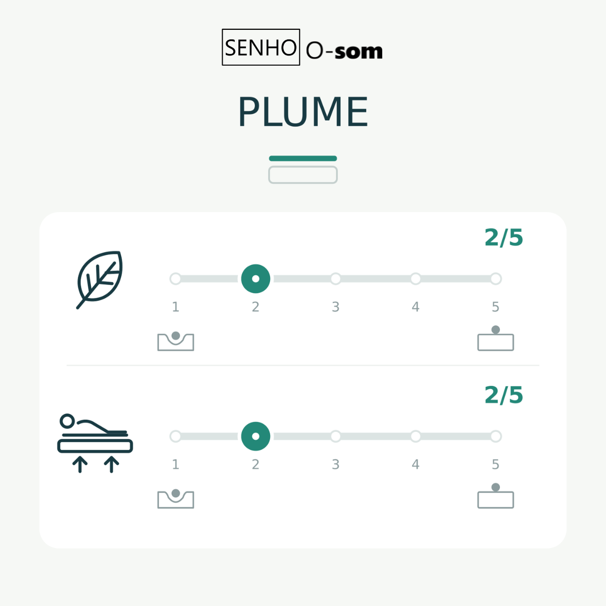 Diagramme de confort surmatelas 5.3 cm SENHO PLUME