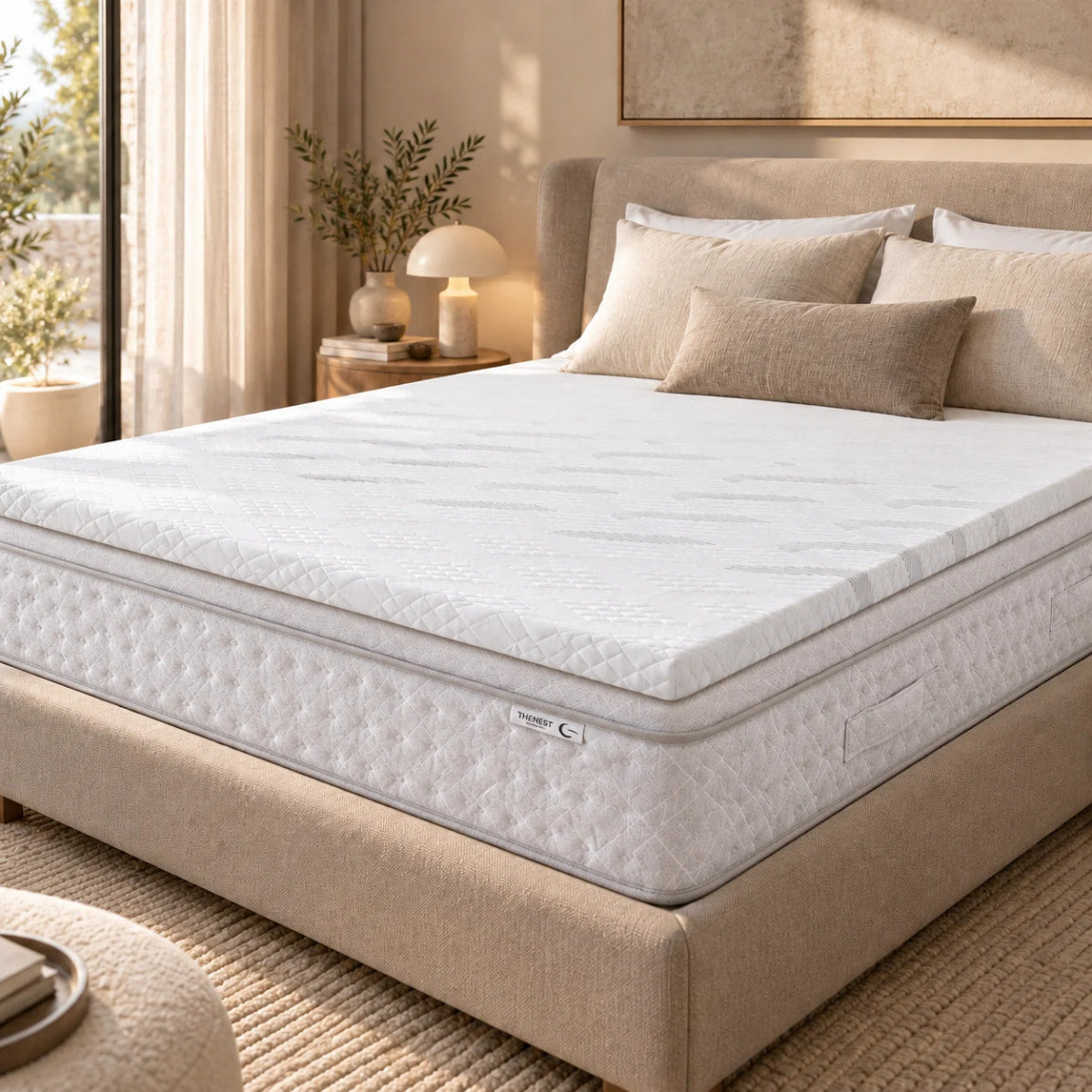 Lifestyle picture surmatelas PLUME 140x190x5.3 cm